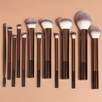 Briselle 13-piece makeup brush set neatly arranged on beige background