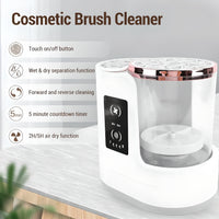 Electric cosmetic brush cleaner with touch control, timer and air dry function